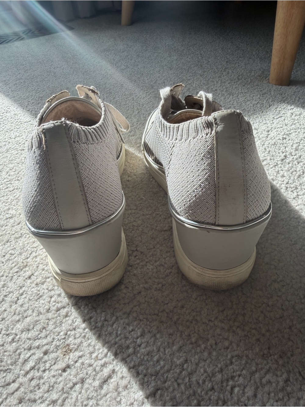 MICHAEL Michael Kors Women's Knit Slip-On Platform Sneakers in Light Gray